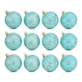 thumbnail image 1 of Christmas Ball Ornaments Set of 12, Blue Shatterproof Xmas Baubles with Gold Patterns, Turquoise Tree Decorations in a Gift Box for Holiday Decorating - Style D, 1 of 6