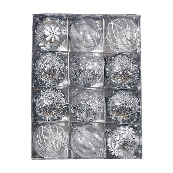 Christmas Ball Ornaments Set 12pc Large Shatterproof Pastic Christmas Tree Decorations Hanging Ornaments for Xmas