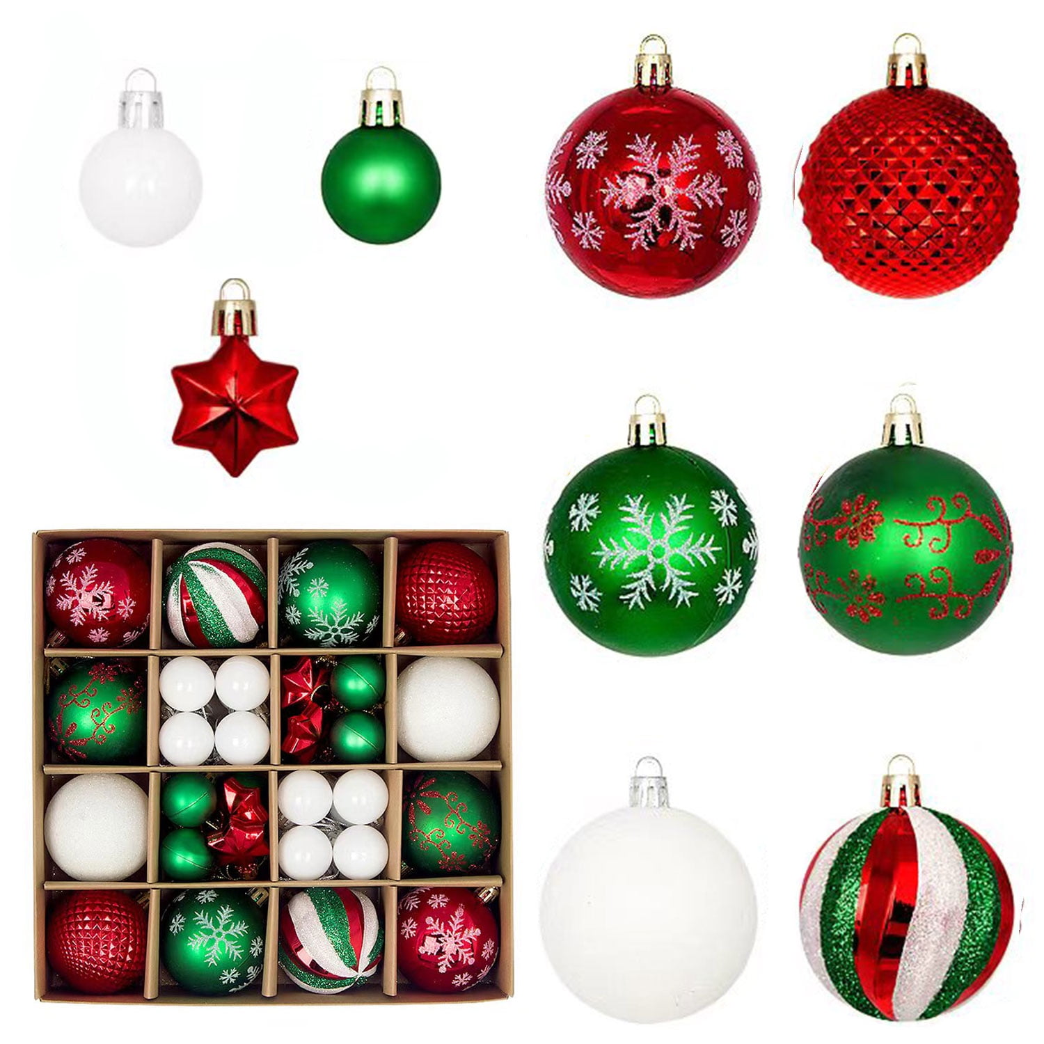 Christmas Ball, Christmas Ornaments Set, 44pcs Christmas Ball Set