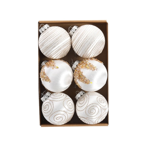 Christmas Ball Ornaments Set – 6pcs Painted Hanging Decorations for Christmas Tree, Wreaths, Garland, or Table Centerpieces – Shatterproof Holiday Decor
