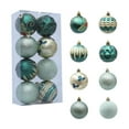 thumbnail image 1 of Christmas Ball Ornaments Set – 8-Piece Shatterproof Plastic Baubles, Multicolor Hanging Ornaments with Multiple Styles for Tree, Party & Holiday Decorations, 1 of 5
