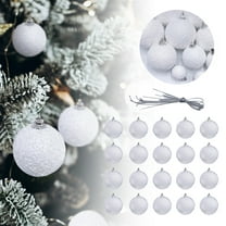 Christmas Ball Ornaments Set,Christmas Tree Balls,Xmas Decorative Balls Hanging Ornaments,24 pc Christmas Ornaments,Decorations For Christmas Tree Bulbs with A Drawstring,white Balls For Decor