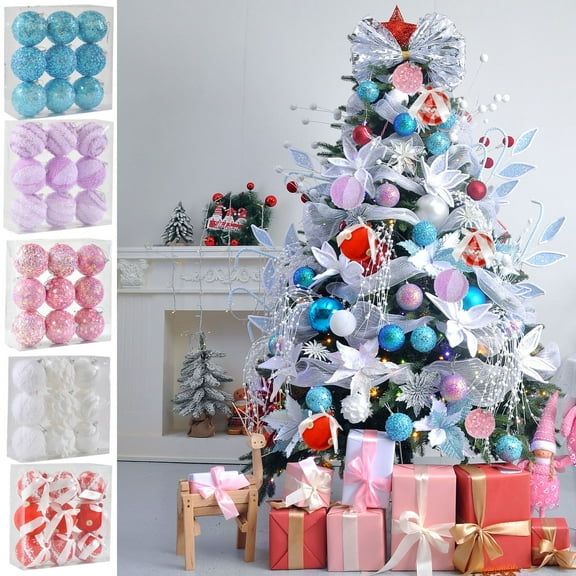 Christmas Ball Ornaments Set, Christmas Tree Hanging Decorations and Mood Lighting Accessories, Holiday Party Favor for Family Gatherings, Festive Indoor Arrangement for Seasonal Akmoler