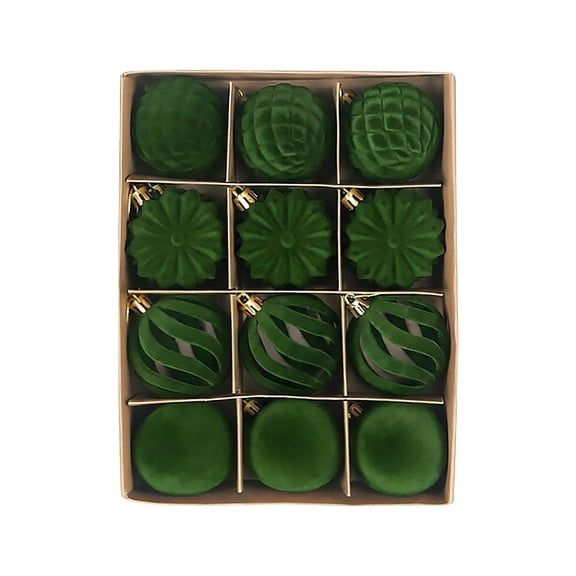 Christmas Ball Ornaments Set Shatterproof Army Green Hanging Tree Baubles Holiday Decor