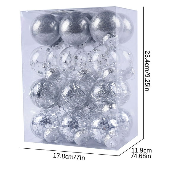 Christmas Ball Ornaments Set,Shatterproof Christmas Decorations Tree Balls,Xmas Decorative Balls Hanging Ornaments,24PCS Christmas Tree Ornament Pendant Party Supplies Tree Hanging Plastic Ball