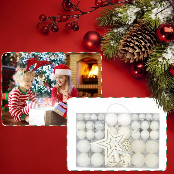 Christmas Ball Ornaments Set,Xmas Decorative Balls Hanging Ornaments,101PCS Christmas Ball Ornaments,Christmas Tree Decoration,Holiday Multiple Ornaments For Christmas Trees Party Ball Decoration