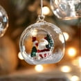 thumbnail image 1 of Christmas Ball Ornaments Set of 1 Plastic Hanging Decor for Xmas Tree with Snowflake Tree Santa Claus Designs(C), 1 of 6