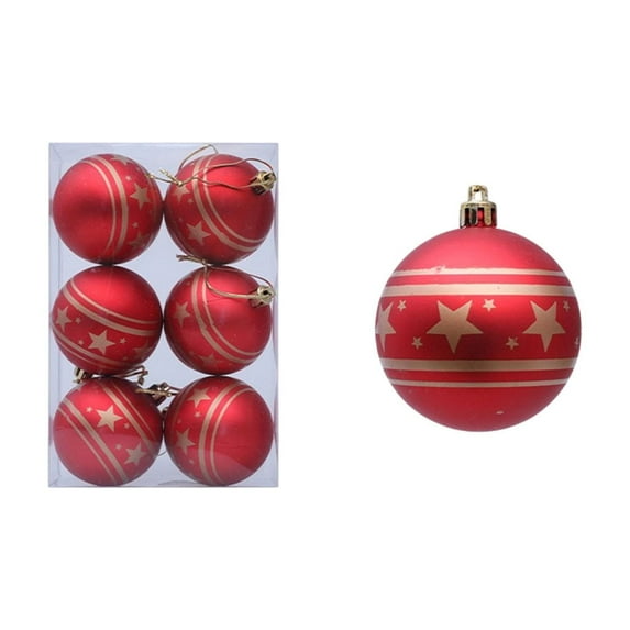 Christmas Ball Ornaments Set of 6, Shatterproof Multicolor Hanging Decorations with Multiple Styles for Tree, Holiday Party, Wedding, and Home Décor