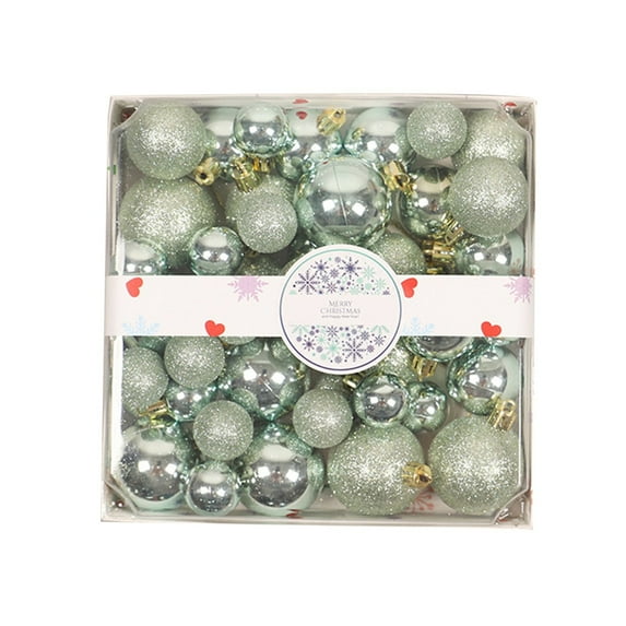Christmas Ball Ornaments Sets Colorful Christmas Light Powder 44PCS Pendants Christmas Tree Decoration Scene Layout Props