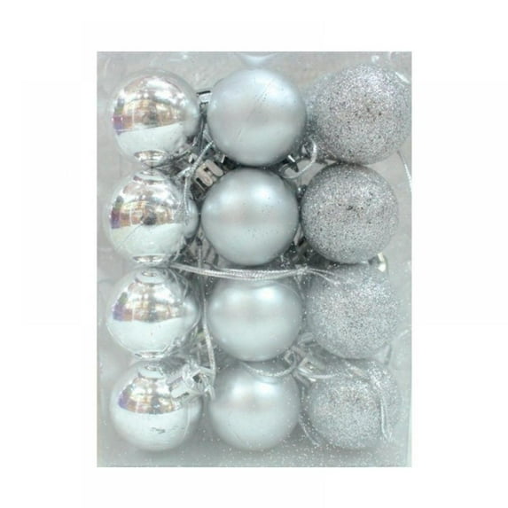 Christmas Ball Ornaments Shatterproof Christmas Decorations Tree Balls Small for Holiday Wedding Party Decoration,Tree Ornaments Hooks(30mm Silver)