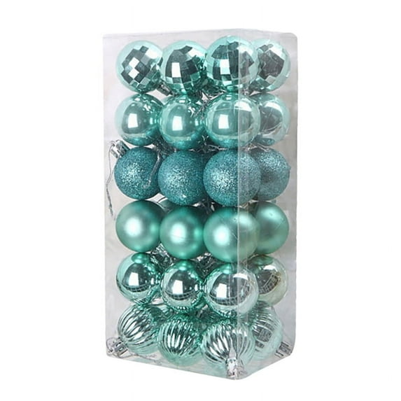 Christmas Ball Ornaments for Christams Decorations - 36 Pcs Xmas Tree Shatterproof Ornaments with Hanging Loop for Holiday Party Decor, Lake Blue