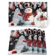 thumbnail image 1 of Christmas Ball Placemats Set of 4 Snowman Gifts Xmas Tree Snowflake Black Heat Insulation Washable Place Mats, Rustic Non-Slip Table Mats for Dining Table Party Kitchen Decor,13x19 Inch, 1 of 4