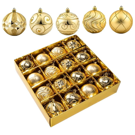 Christmas Ball Qwtwty Christmas Ball Gift Box Set 16 Pieces of Christmas Tree Decoration Balls