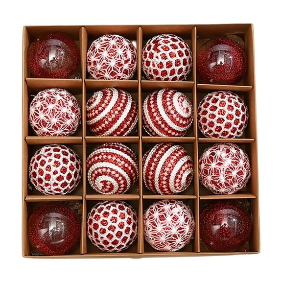 Christmas Ball Set, Christmas Tree Ornaments, Holiday Hanging Decorations for Indoor Outdoor Use, Durable Plastic Material with Sturdy Hanging Strings and Classic Spherical Shape