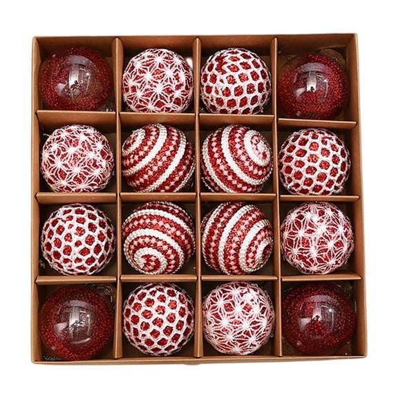Christmas Ball Set For Tree Or Mantel Decor And Festive Keepsake Ornaments Made From Plastic With Durable Hanging Strings For Multi Scene Decorating And Lasting Holiday Memories