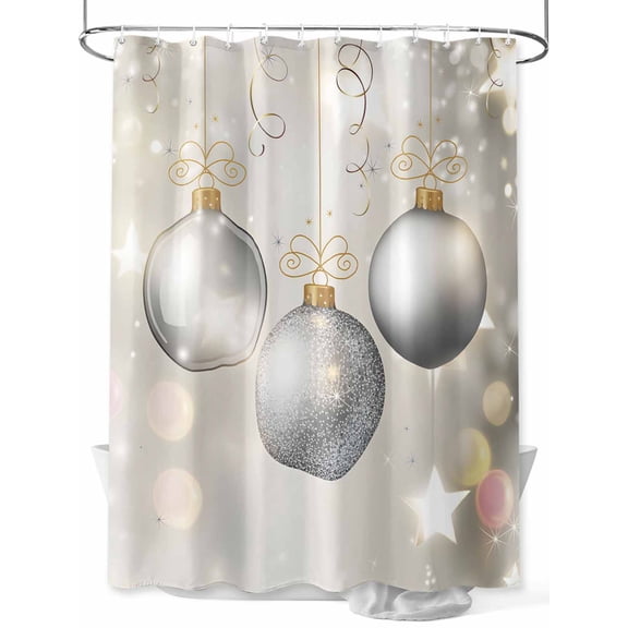Christmas Ball Shower Curtain Set ,Waterproof Fabric Shower Curtains Shinny Stars Modern Art Decoration Shower Curtains for Bathroom,Bathroom Decor 72"x72"