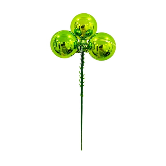 Christmas Ball Tree Picks 7.87 Inch Red Green Gold Christmas Ornaments Picks Xmas Tree Toppers Decorations for Xmas Floral Vase Fillers Wreath Stairs Garland Decoration Supplies
