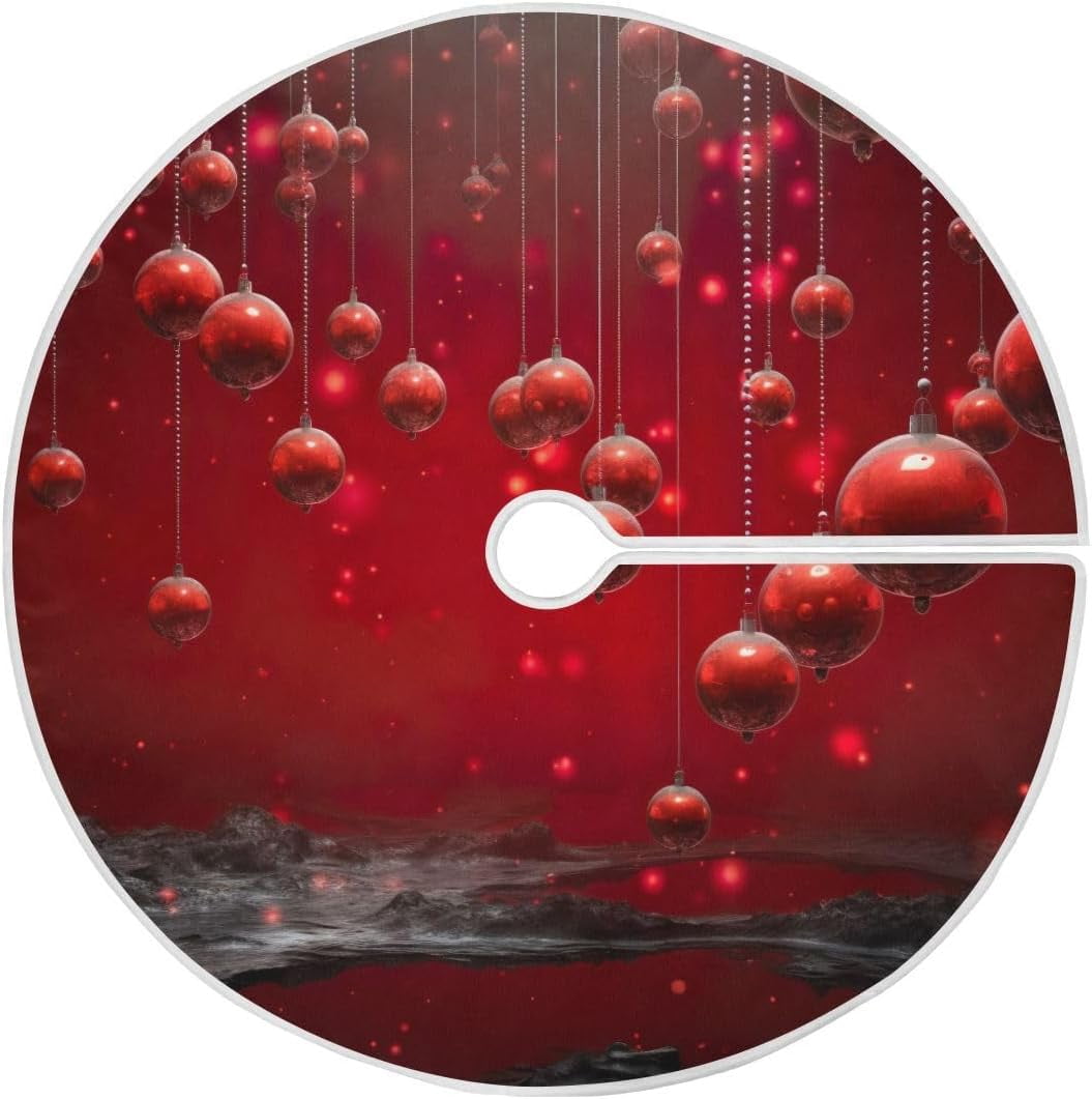 Christmas Ball Tree Skirt Christmas Tree Stand Mat for Festive Holiday