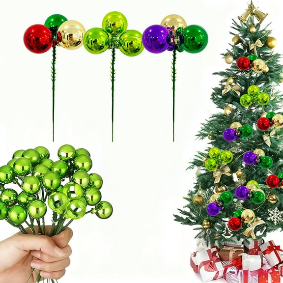 Christmas Ball Trident Branch, Christmas Tree Ornament for Holiday Decorations, Family Gathering Party Favors, Christmas Craft Supplies for Mantel Display and Seasonal Celebrations Sopatenor