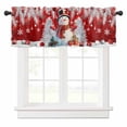thumbnail image 1 of Christmas Ball Valances for Windows Snowman Gifts Xmas Tree Snowflake Red Rod Pocket Curtain Valance Window Treatment Short Curtains for Kitchen Living Room, 60"x14", 1 of 5