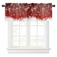 thumbnail image 1 of Christmas Ball Valances for Windows Winter Snowflake Striped Red Background Rod Pocket Curtain Valance Window Treatment Short Curtains for Kitchen Living Room, 60"x14", 1 of 5