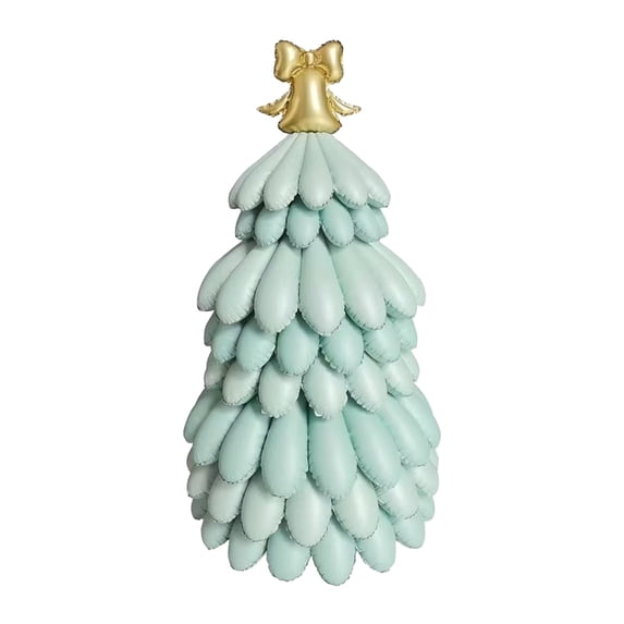 Christmas Balloons Tree 3D Christmas Tree Balloon Xmas Party Decorations, Self-Standing Balloon Inflatable with Air Mylar Foil Balloons for Christmas Party Indoor Decor 51Inch