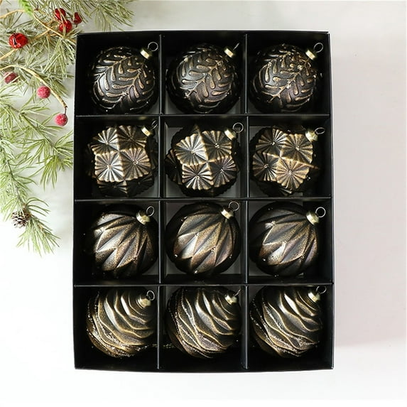 Christmas Balls 12 Pieces Antique Style Ornaments For Tree Hanging And Holiday Decorations
