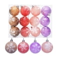 thumbnail image 1 of Christmas Balls 2.36 Inch Christmas Ornaments Glitter Balls Xmas Tree Decoration 12PCS Plastic Christmas Ornaments Hanging Ball Decorations Set for Xmas Tree Home Holiday Party Decor, B, 1 of 8