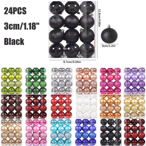 24PCS Christmas Tree Ornament Pendant Party Supplies Tree Hanging Plastic 3cm/1.18in