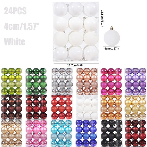 24PCS Christmas Tree Ornament Pendant Party Supplies Tree Hanging Plastic 4cm/1.57in