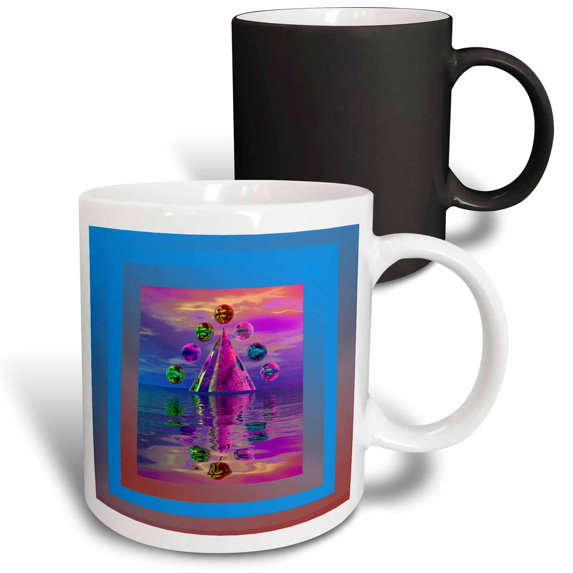 3drose, Christmas Balls 3d, Blue, 11oz Magic Transforming Mug