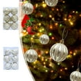 thumbnail image 1 of Christmas Balls, 6pcs Gold and White Shatterproof Ornaments Set Plastic Hanging Decorations for Christmas Tree Holiday Party Home Decor 2025, 1 of 9