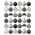 thumbnail image 1 of Christmas Ornament Set 36 Pcs Christmas Black and White  Ornaments Xmas Plastic Stripe Dot Hanging Ball for Christmas Tree Party Decoration Supplies, 1 of 3
