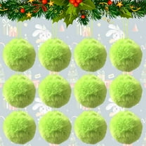 Christmas Balls Christmas Tree Ornaments,YgkuHd 12 Pcs Lime Green Furry Christmas Ornaments For Tree Green Christmas Hanging Decorations 2.4in