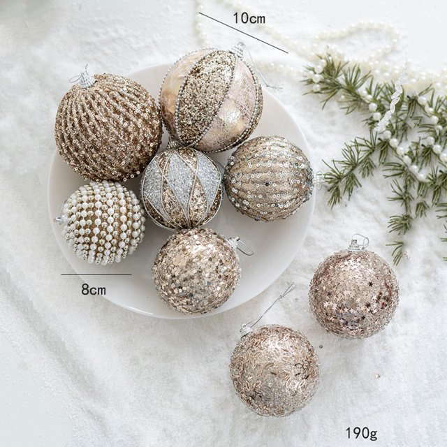 Christmas Balls Christmas Tree Silver Wedding Ceremony Champagne