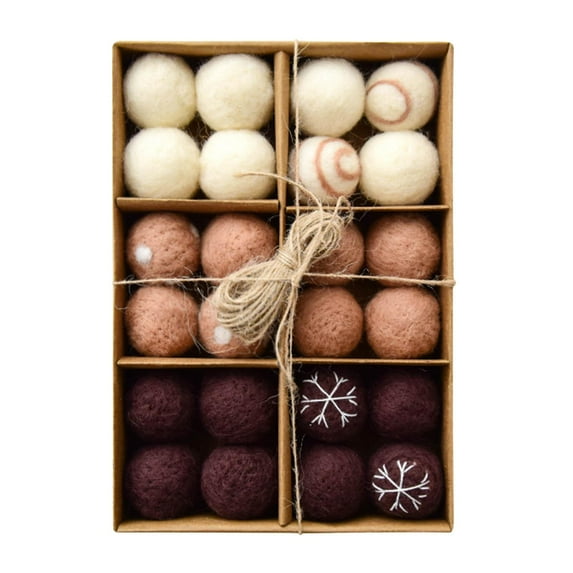 Christmas Balls Christmas Wool Balls 24Pcs Boxed Christmas Fans You Christmas Tree Decorations Balls Balls For Birthday Holiday Wedding Decorations