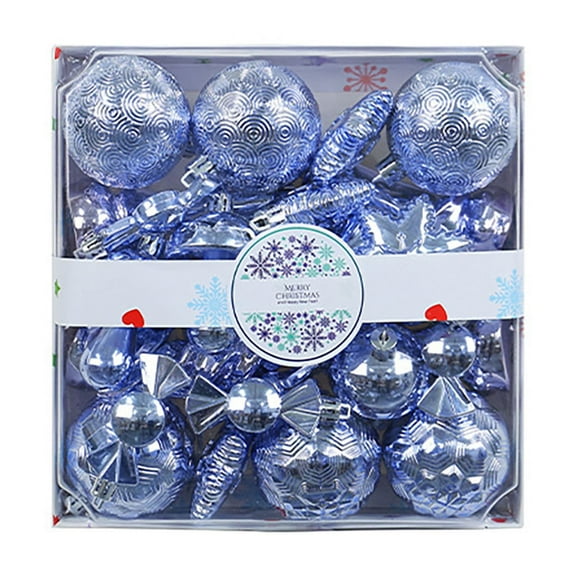 Christmas Balls Clearance,YgkuHd 28pcs Christmas Decorations Plastic Electroplated Special-shaped Colorful Balls Christmas Set Christmas Tree Pendant Pendant Decorative (1.2/1.6/2 in)