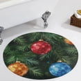 thumbnail image 1 of Christmas Balls Colorful Round Carpet Circle Rug Outdoor Patio Area Rug Washable Large Area Rugs Hallway Room Decor Fitness Mats, 1 of 8