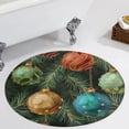thumbnail image 1 of Christmas Balls Colorful Round Carpet Circle Rug Outdoor Patio Area Rug Washable Large Area Rugs Hallway Room Decor Fitness Mats, 1 of 8