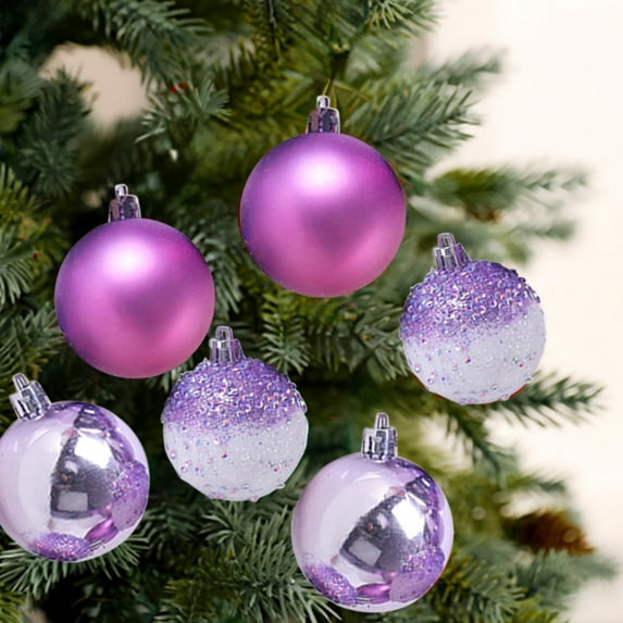 Christmas Balls, Holiday Decoration Supplies, Christmas Tree Hangings Hanging Sets, Blue Purple Pink ABS Ornaments 9PC Set for Tree Dressing