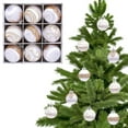 thumbnail image 1 of Christmas Balls Navy Blue Ornaments - Pack of 9 Luxury Christmas Tree Decorations Shatterproof - Satin Glitter Xmas Bulbs Set, 80mm 3.15 inch(White), 1 of 7