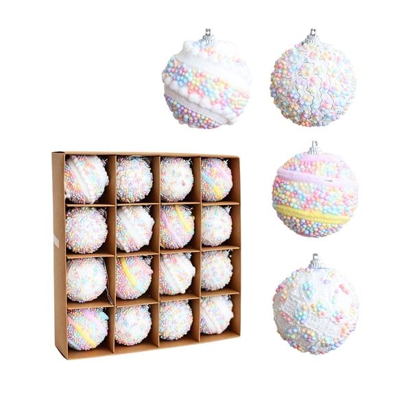 Christmas Balls Ornament, 3in Candy Ball Macaron Color Xmas Foam Decorative Hanging Ornaments for Xmas Tree Home Party Hanging Supplies
