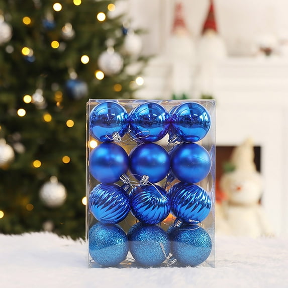 Christmas Balls Ornaments 1 Box Of 24Pcs Christmas Ball Set Christmas Tree Window Display Shopping Mall Decoration Pendant 5Cm Set for Party Decoration