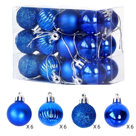 Christmas Balls Ornaments 24ct 1.18'' Shatterproof Xmas Tree Decorations Plastic Xmas Hanging Ornaments Hanging Bulbs Baubles Set for Christmas Holiday Party Decor Christmas Decorations