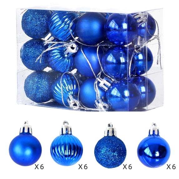 Christmas Balls Ornaments 24ct 1.18'' Shatterproof Xmas Tree Decorations Plastic Xmas Hanging Ornaments Hanging Bulbs Baubles Set for Christmas Holiday Party Decor Christmas Decorations