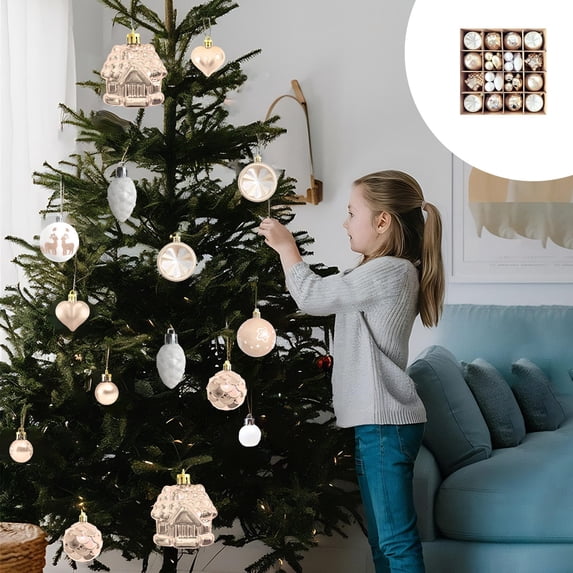 Christmas Balls Ornaments for Christmas Tree Decorations 40 Piece Differently Shaped Christmas Balls Set Multiple Styles Of Christmas Tree Decorations Can Also Be Used for Other Party