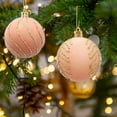 thumbnail image 1 of Christmas Balls Ornaments Qwtwty 6CM Flocked Christmas Balls Hanging Balls Glitter Plastic Balls Christmas Tree Ornament Set of Four, 1 of 6