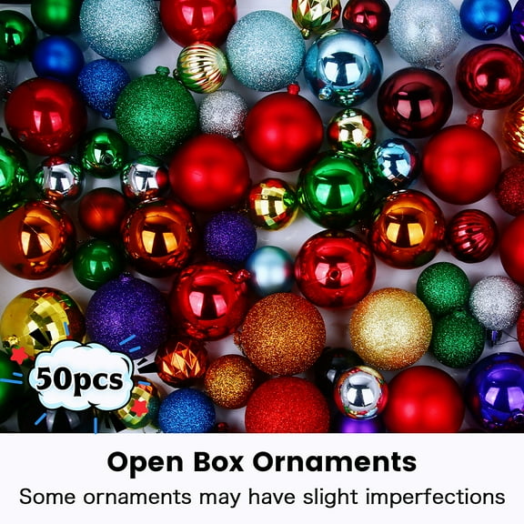 Christmas Balls Ornaments for Xmas Tree: Shatterproof Christmas Tree Decorations on Clearance - Random Color and Size ( 50PCS )