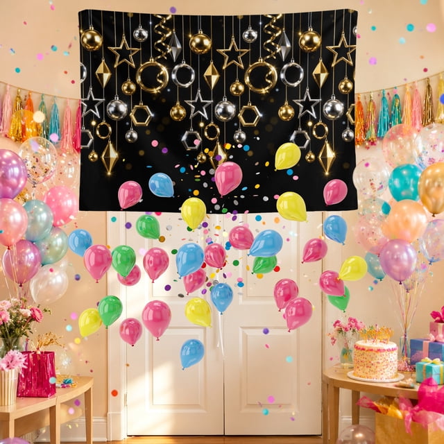 Christmas Balls Party Decorations, Gold Hanging Xmas Stars Beads ...