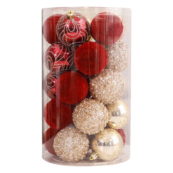 Christmas Balls Plastic Plating Shaped For Tree Hanging Decor 6Cm Size 25Pcs Set